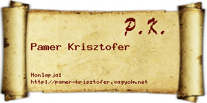 Pamer Krisztofer névjegykártya